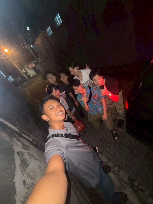Night out with travelers